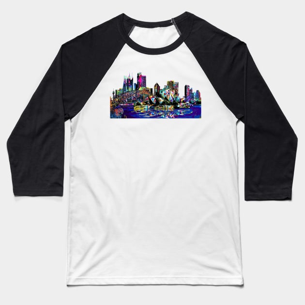 Sydney, Australia in graffiti Baseball T-Shirt by rlnielsen4